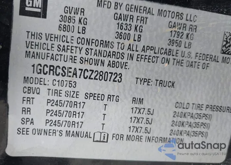2012 Chevrolet Silverado 1500 Lt from USA, damaged, VIN 1GCRCSEA7CZ280723